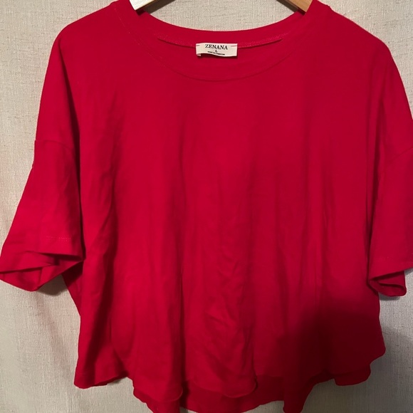 Zenana Signature Tops - Zenana Outfitters Red Women's Boxy Tee Size L